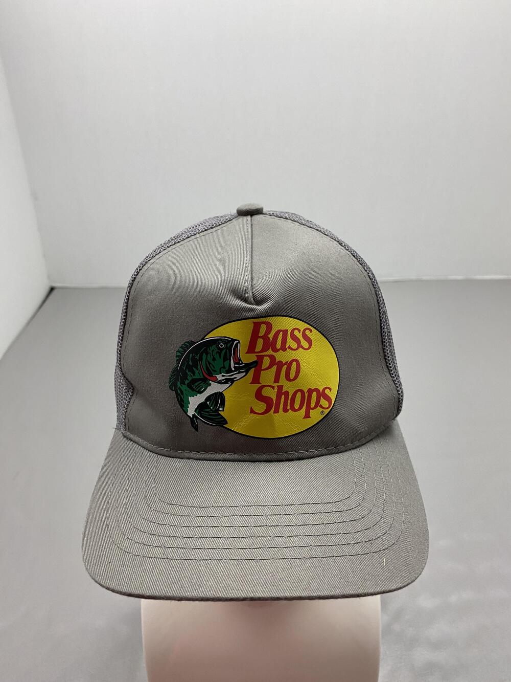 Bass Pro Shops Hat Cap Strap Back One Size Gray Trucker Mesh Breathable Mens